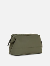 Men's Olive Wash Bag With Zip Closure