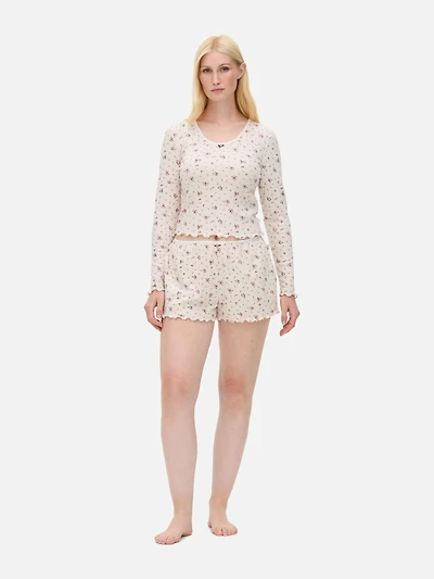 Printed Ditsy Pajama Shorts