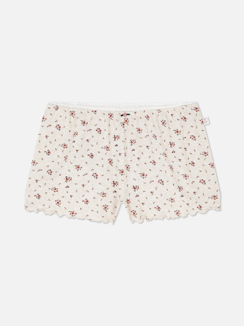 Printed Ditsy Pajama Shorts