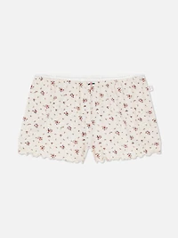 Printed Ditsy Pajama Shorts