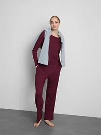 Ribbed Jersey Long Pajamas