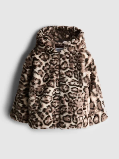 1.5-8yrs | Animal Print Faux Fur Jacket