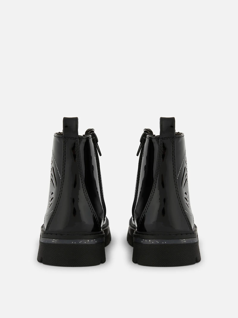 Zip-Up Butterfly Ankle Boots