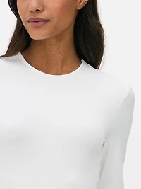 Women's White Essential Long Sleeve Bodysuit