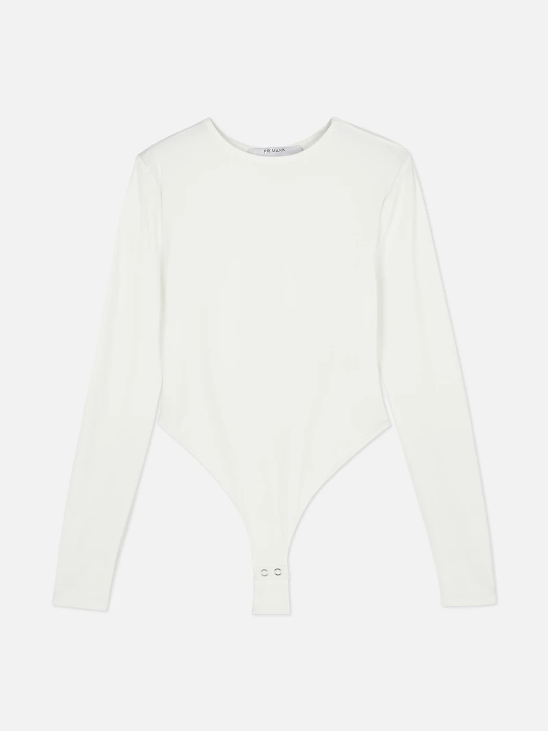 Women's White Essential Long Sleeve Bodysuit