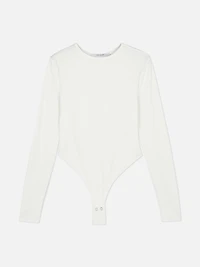 Women's White Essential Long Sleeve Bodysuit