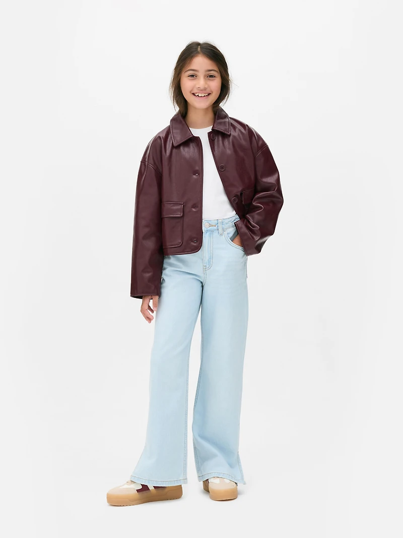 7-15yrs | Faux Leather Shacket