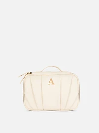 Pleated Initial Makeup bag