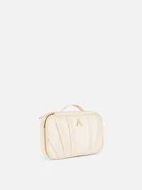 Pleated Initial Makeup bag