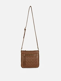 Women's Camel Quilted Messenger Bag