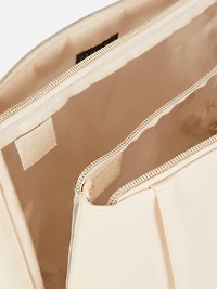 Faux Leather Initial Toiletry Bag