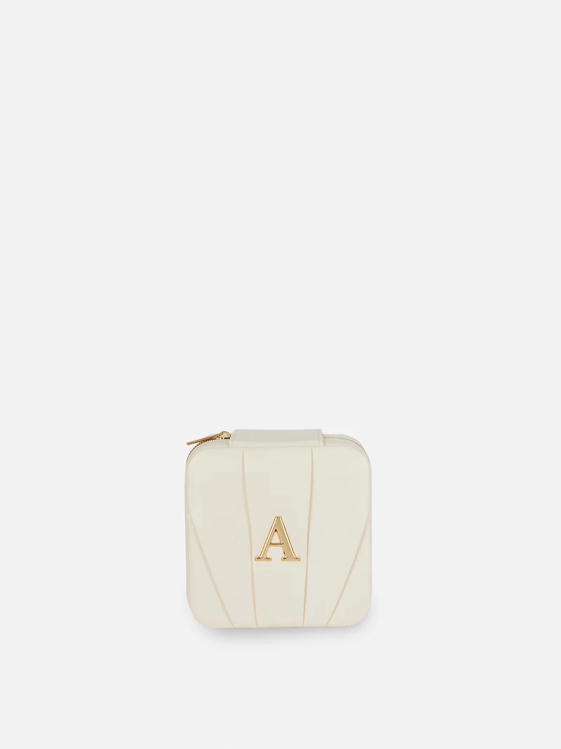 Faux Leather Initial Jewelry Box