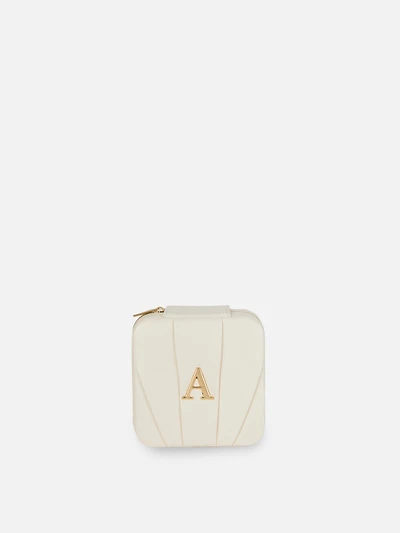 Faux Leather Initial Jewelry Box