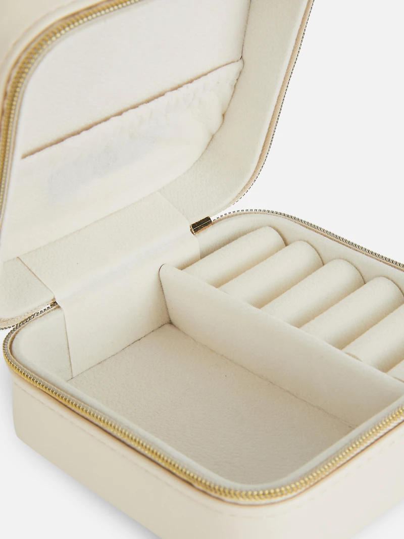 Faux Leather Initial Jewelry Box