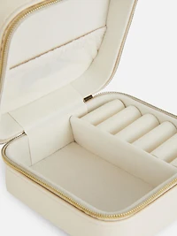 Faux Leather Initial Jewelry Box