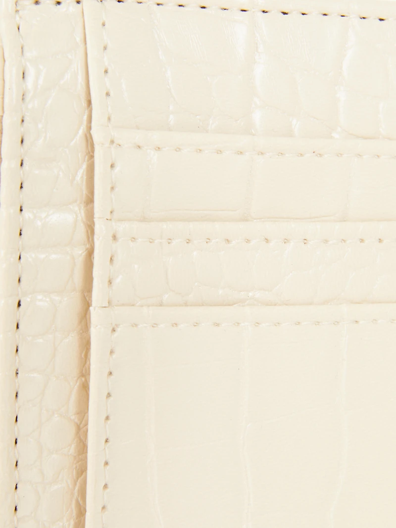 Women's Ivory Faux Leather Card Holde