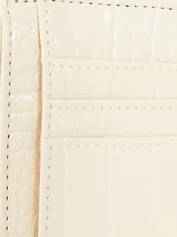 Women's Ivory Faux Leather Card Holde
