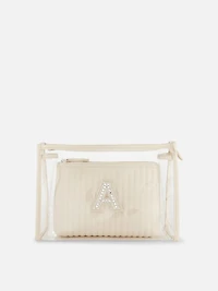 2pk Transparent Initial Wash Bags