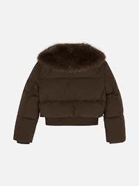 7-15yrs | Faux Fur Trim Puffer Jacket