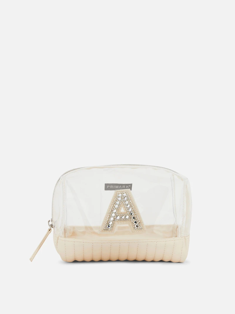 Clear Initial Makeup Bag