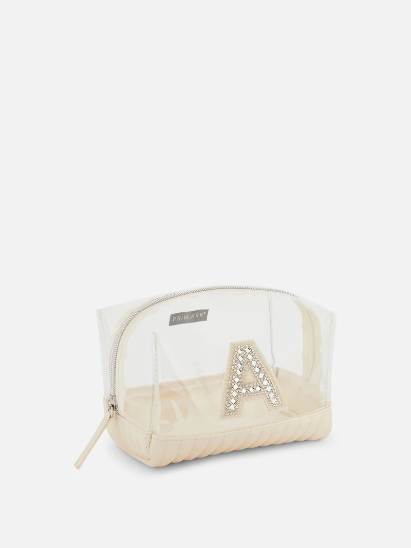 Clear Initial Makeup Bag