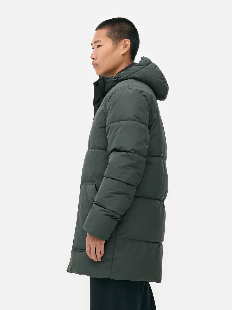 Men's Green THERMOLITE® EcoMade Long Puffer Jacket