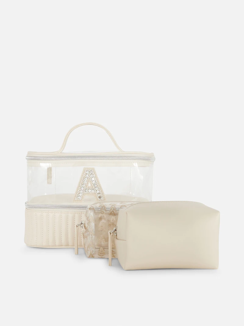 3 in 1 Perspex Initial Vanity Case