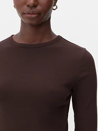 Cropped Ribbed Crew Top