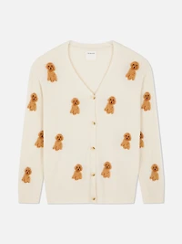 Fluffy Allover Print Cardigan