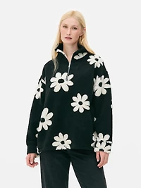 Printed Half Zip Borg Fleece