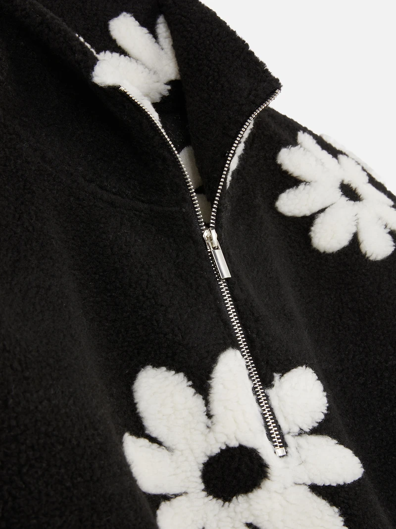 Printed Half Zip Borg Fleece