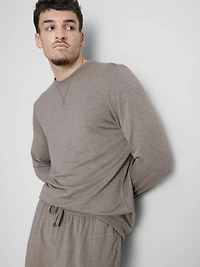 Men's Oatmeal Long Sleeve Pajama Top