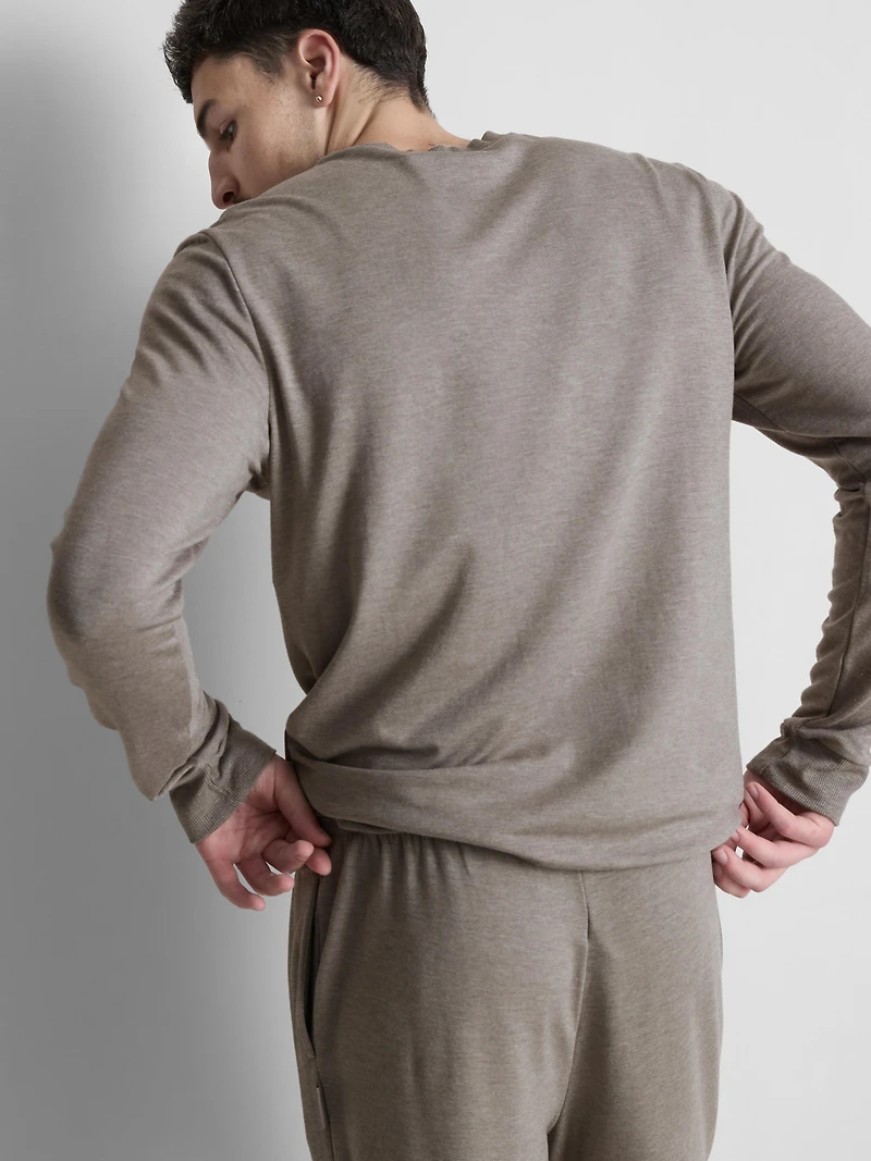 Men's Oatmeal Long Sleeve Pajama Top