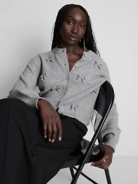 Bow Detail Knitted Cardigan