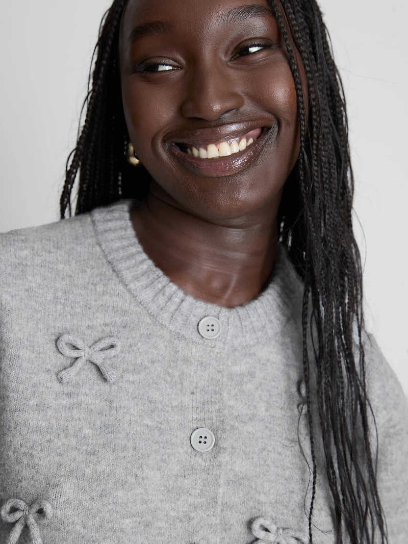 Bow Detail Knitted Cardigan
