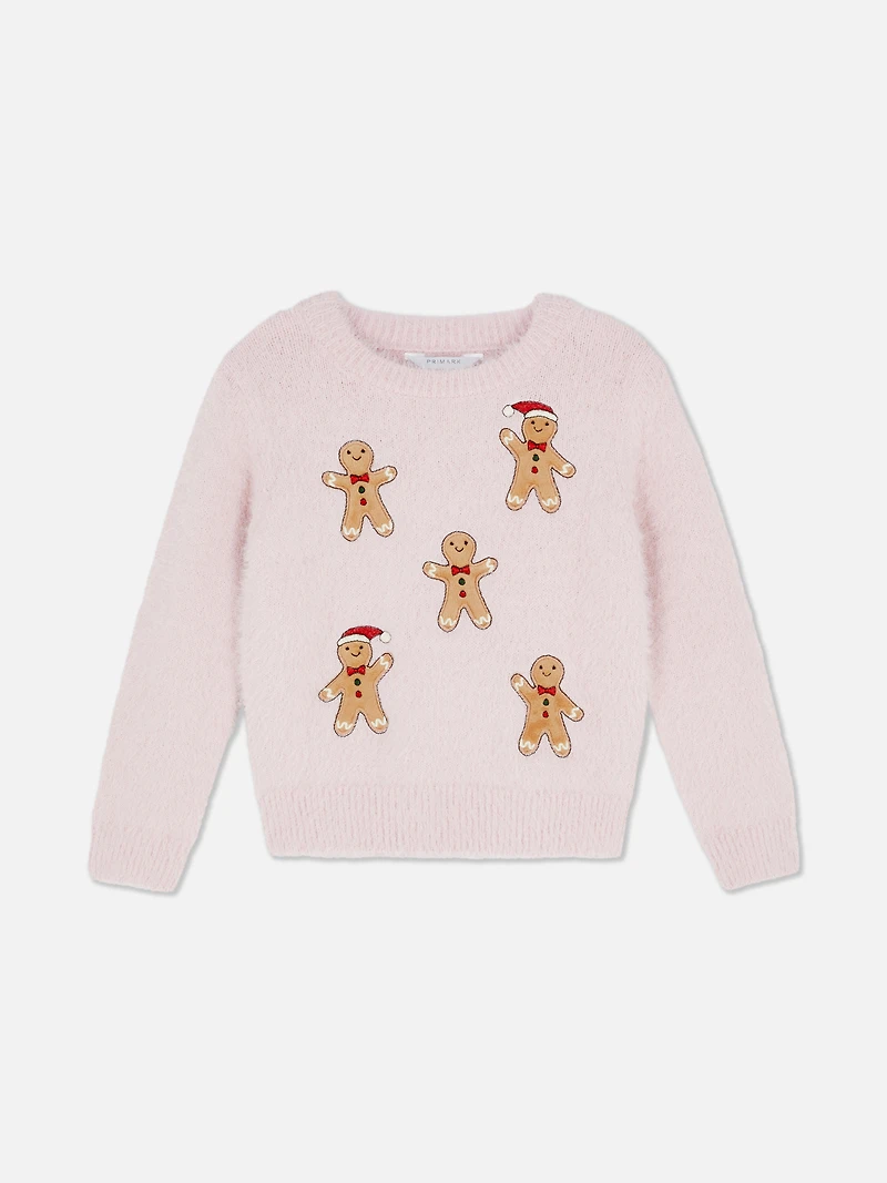 1.5-8yrs | Christmas Gingerbread Fluffy Sweater