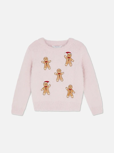 1.5-8yrs | Christmas Gingerbread Fluffy Sweater