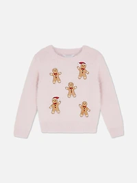 1.5-8yrs | Christmas Gingerbread Fluffy Sweater