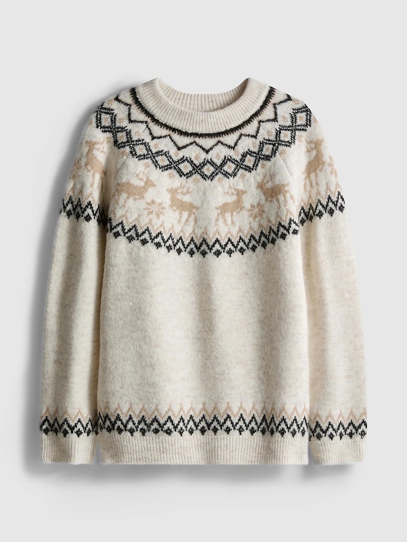 7-15yrs | Kid's Reindeer Fair Isle Family Christmas Sweater