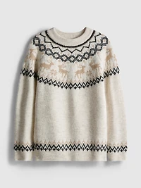 7-15yrs | Kid's Reindeer Fair Isle Family Christmas Sweater