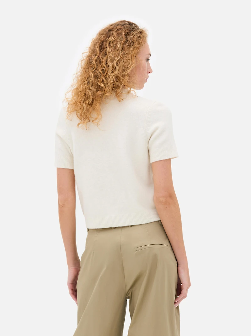 Cropped Short-Sleeve Cardigan