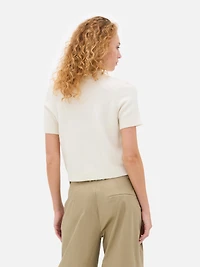 Cropped Short-Sleeve Cardigan