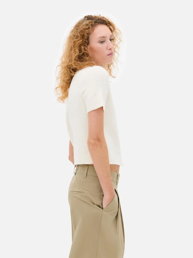 Cropped Short-Sleeve Cardigan