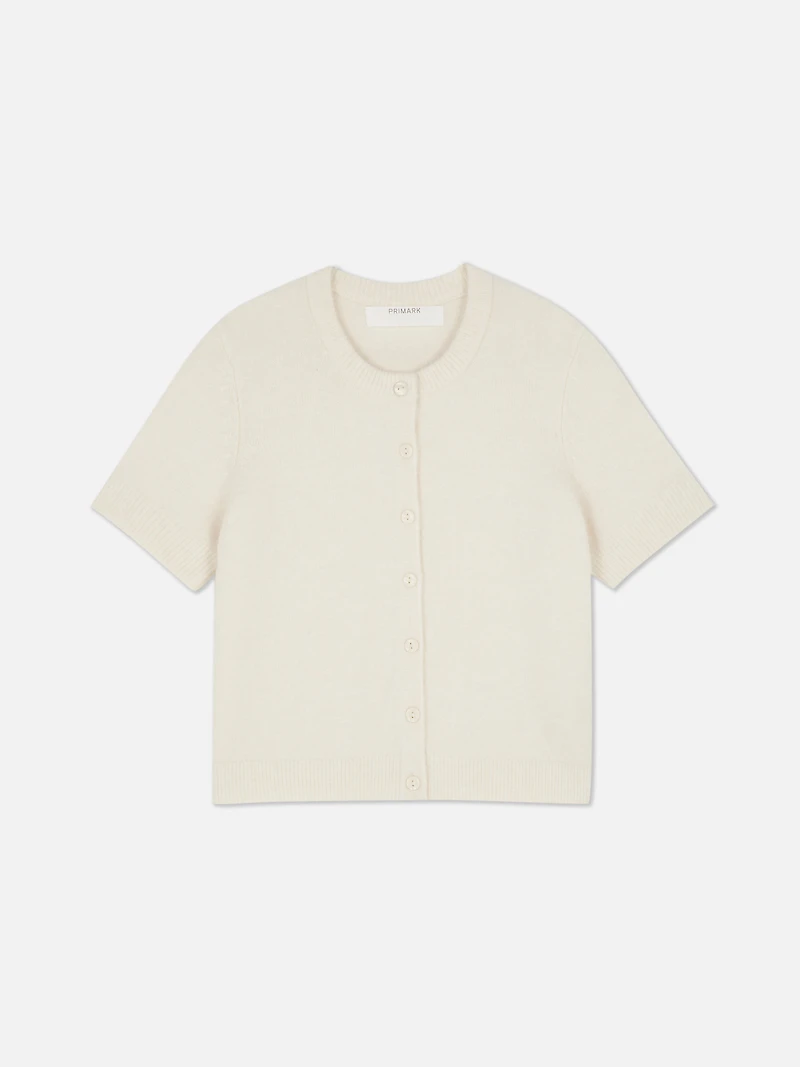Cropped Short-Sleeve Cardigan