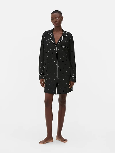 Relaxed Piped Nightshirt