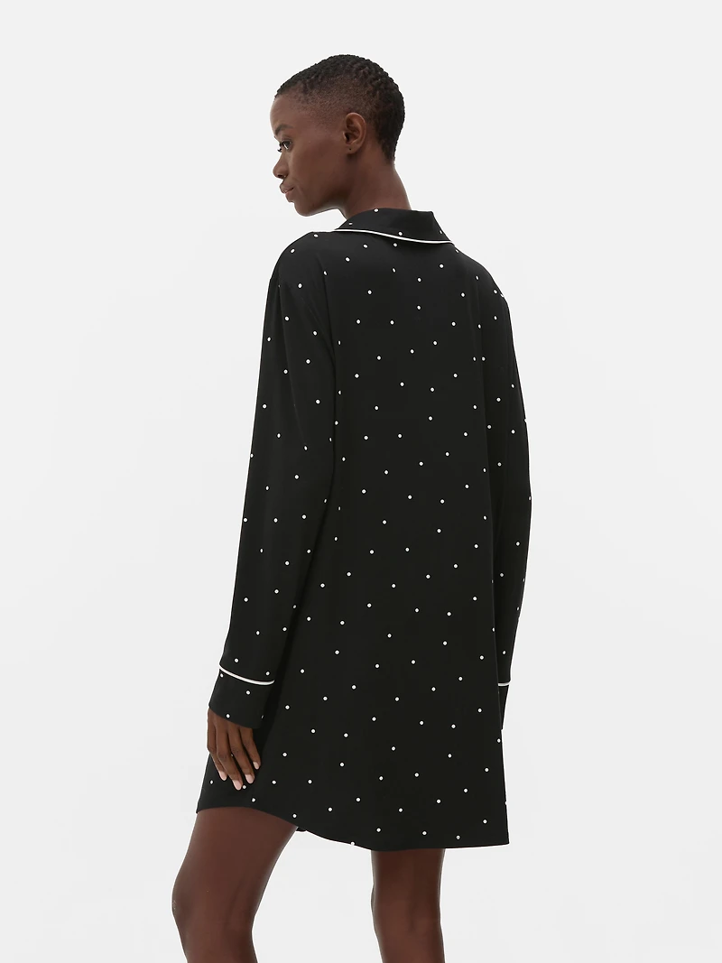 Relaxed Piped Nightshirt