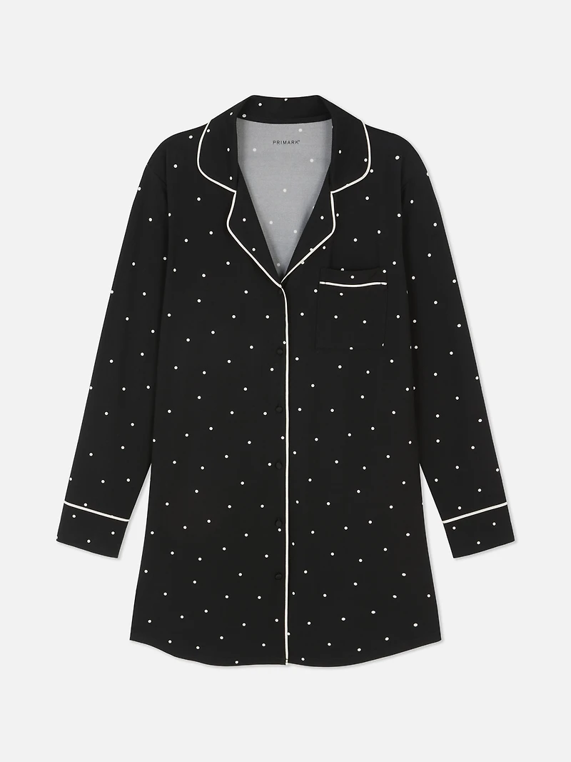 Relaxed Piped Nightshirt