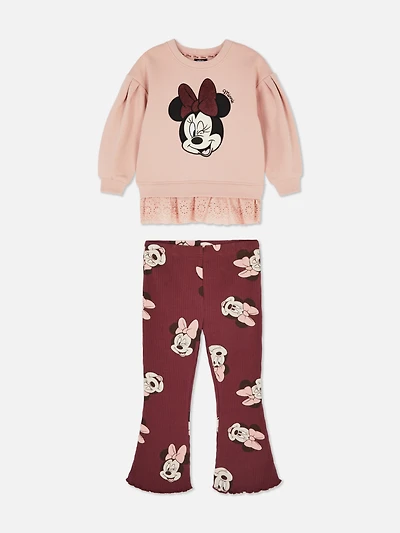 1.5-8yrs | Disney’s Minnie Mouse Ruffle Sweatshirt and Flare Leggings Set