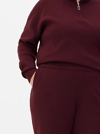 Compact Knit Wide Leg Pants