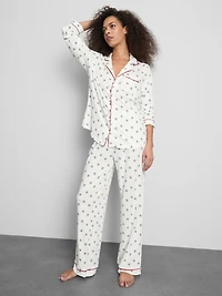 Women's Christmas Holly Family Twinning Boyfriend Pajamas